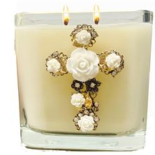 ROSE OF SHARON - BIBLICAL SCENT CROSS CANDLE